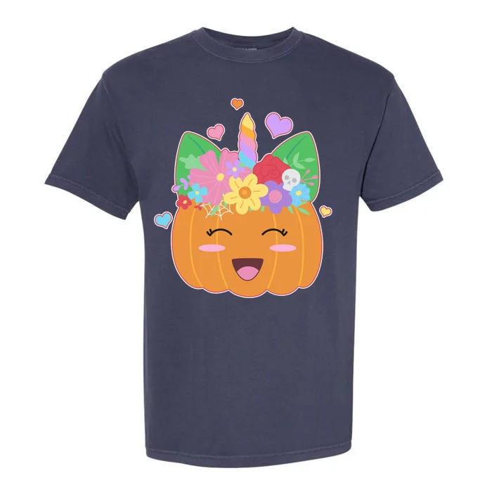 Cute Halloween Unicorn Pumpkin Garment-Dyed Heavyweight T-Shirt