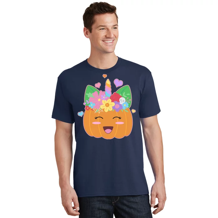 Cute Halloween Unicorn Pumpkin T-Shirt