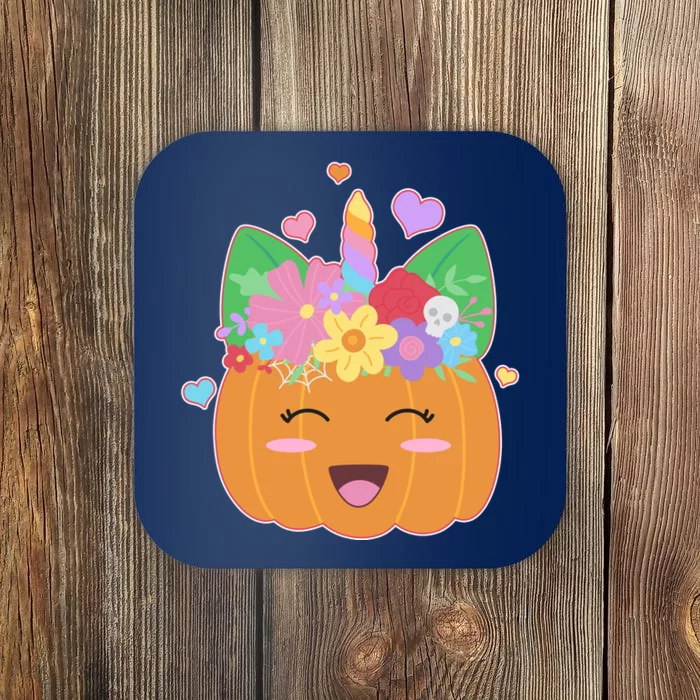 Cute Halloween Unicorn Pumpkin Coaster