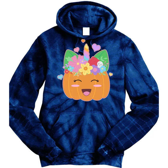 Cute Halloween Unicorn Pumpkin Tie Dye Hoodie