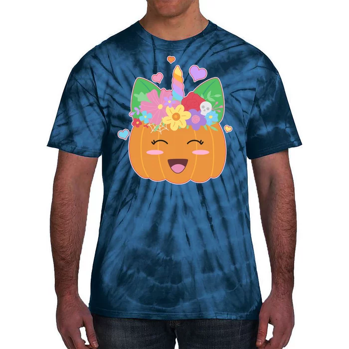 Cute Halloween Unicorn Pumpkin Tie-Dye T-Shirt