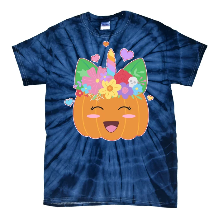 Cute Halloween Unicorn Pumpkin Tie-Dye T-Shirt