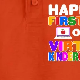 Cute Happy First Day Of Virtual Kindergarten Dry Zone Grid Performance Polo