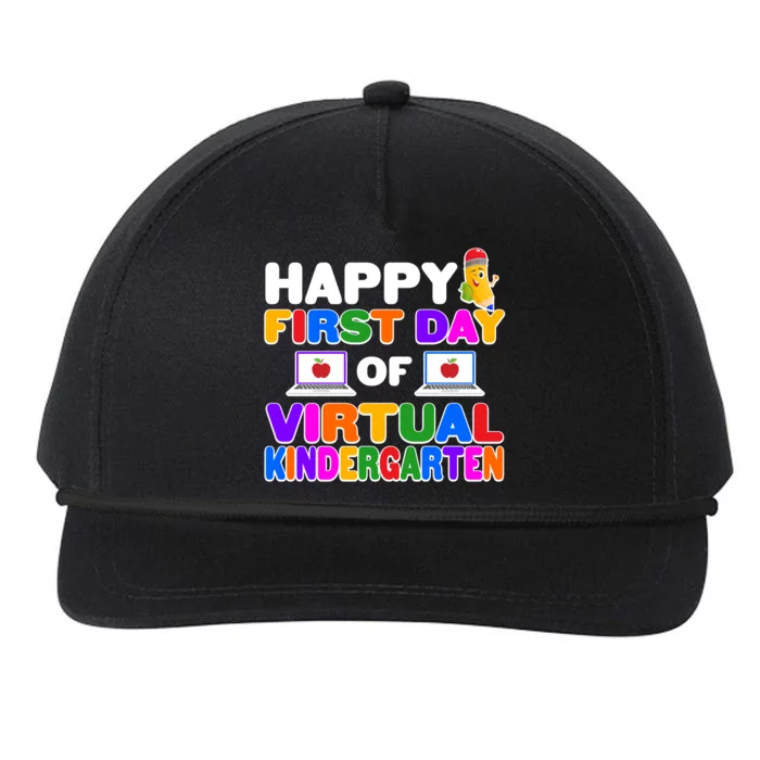 Cute Happy First Day Of Virtual Kindergarten Snapback Five-Panel Rope Hat