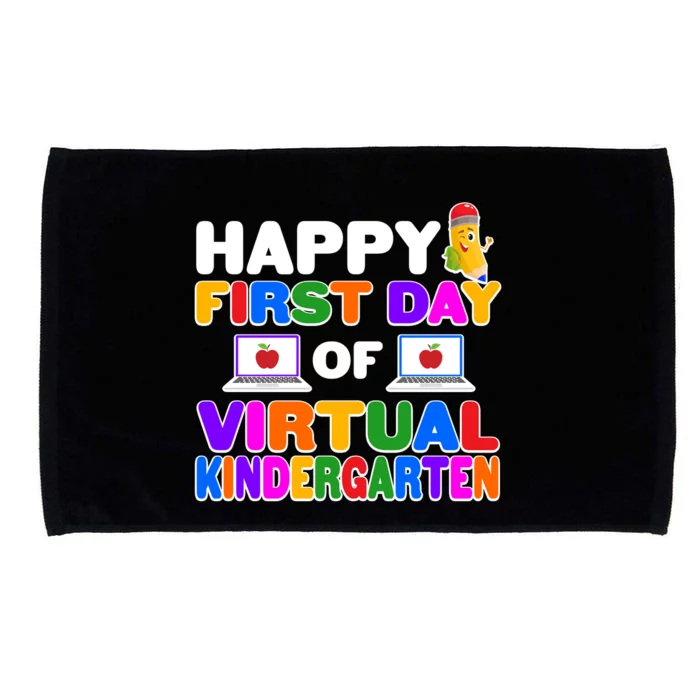 Cute Happy First Day Of Virtual Kindergarten Microfiber Hand Towel