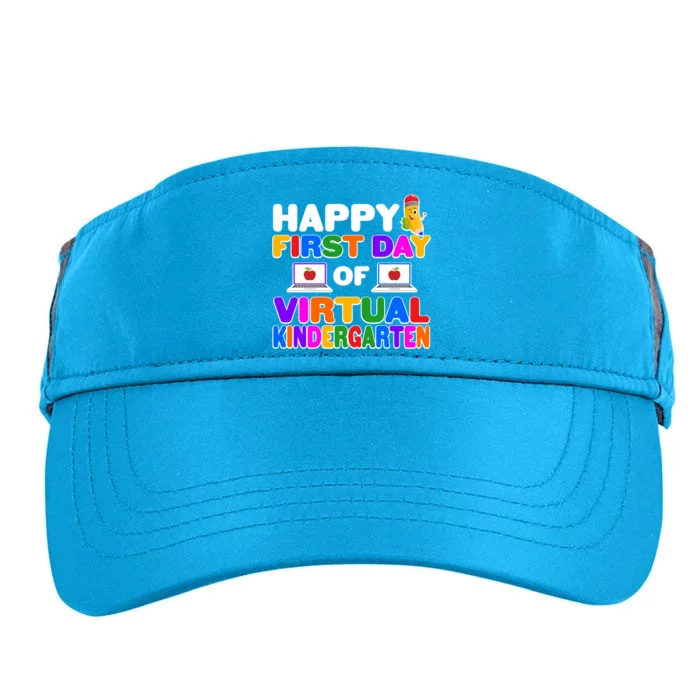 Cute Happy First Day Of Virtual Kindergarten Adult Drive Performance Visor