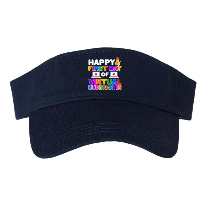 Cute Happy First Day Of Virtual Kindergarten Valucap Bio-Washed Visor