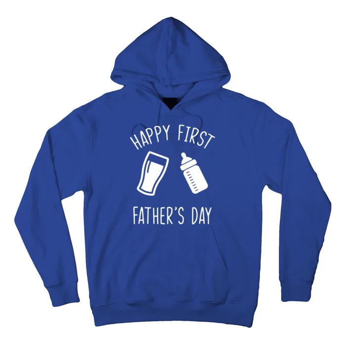 Cute Happy First Father's Day Baby Bottle Hoodie