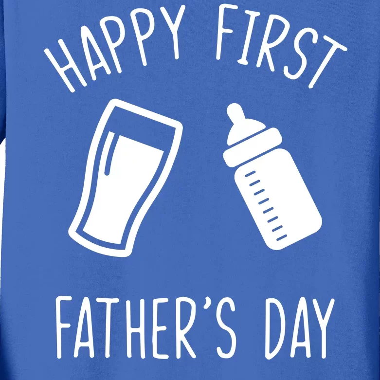 Cute Happy First Father's Day Baby Bottle Kids Long Sleeve Shirt