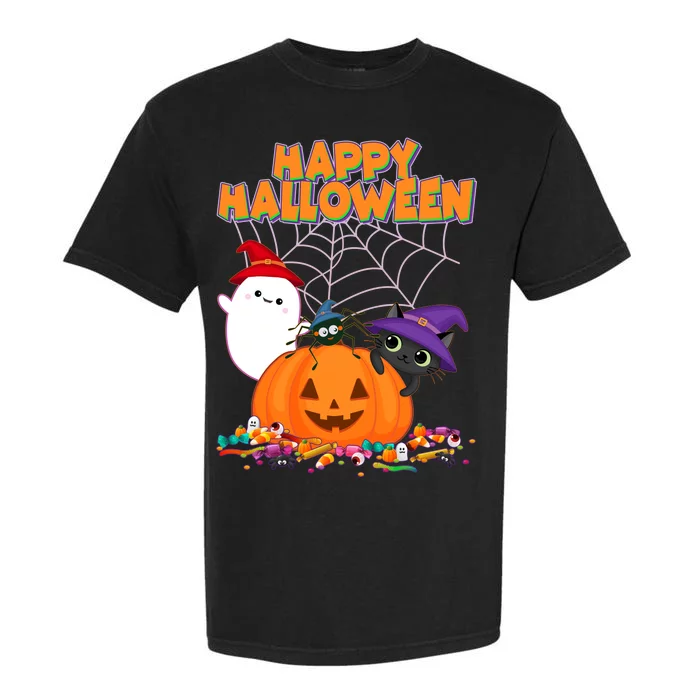 Cute Happy Halloween Friends Garment-Dyed Heavyweight T-Shirt