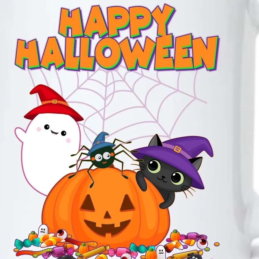 Cute Happy Halloween Friends Black Color Changing Mug