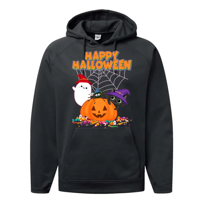 Cute Happy Halloween Friends Performance Fleece Hoodie