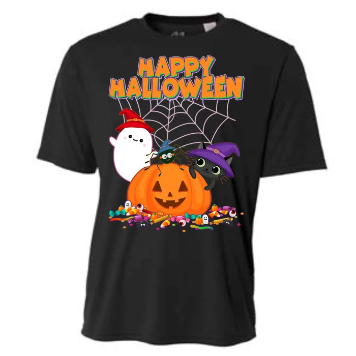 Cute Happy Halloween Friends Cooling Performance Crew T-Shirt