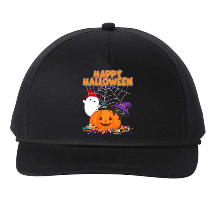 Cute Happy Halloween Friends Snapback Five-Panel Rope Hat