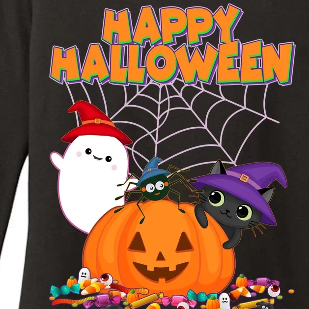 Cute Happy Halloween Friends Womens CVC Long Sleeve Shirt