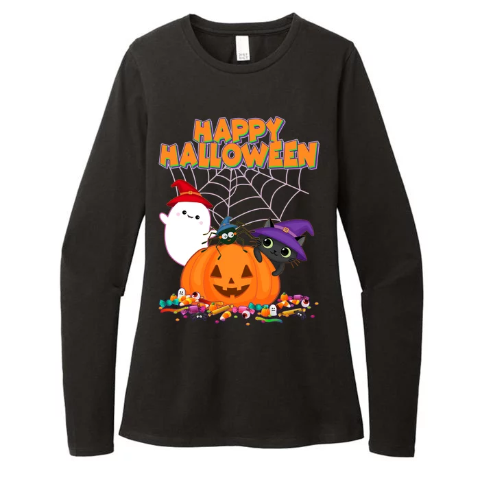 Cute Happy Halloween Friends Womens CVC Long Sleeve Shirt