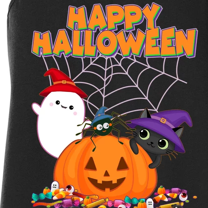 Cute Happy Halloween Friends Women's Racerback Tank