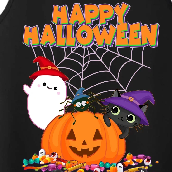 Cute Happy Halloween Friends Performance Tank