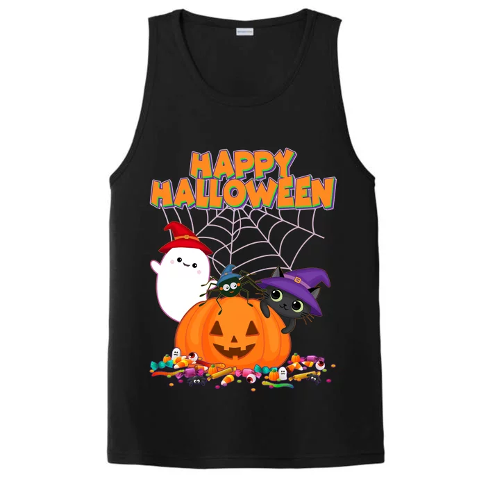 Cute Happy Halloween Friends Performance Tank