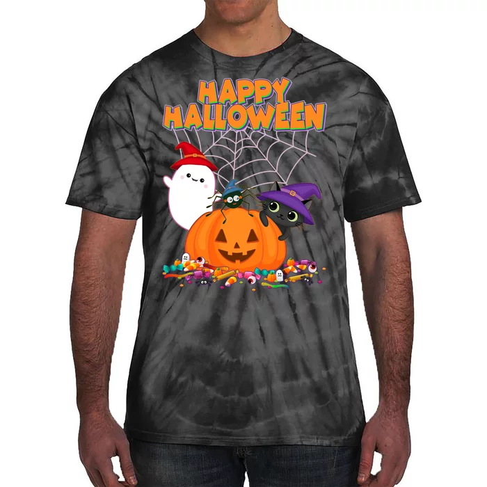 Cute Happy Halloween Friends Tie-Dye T-Shirt