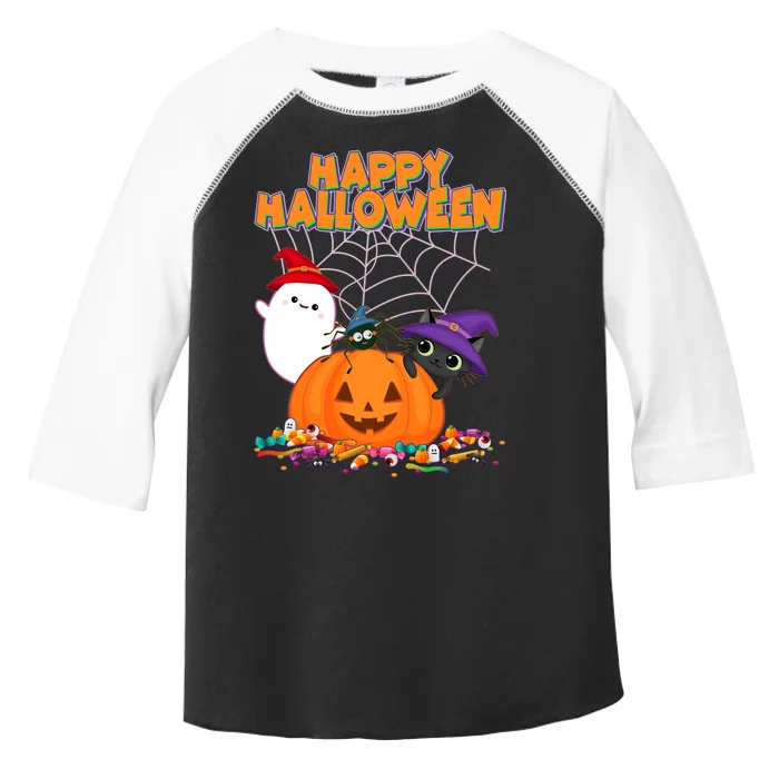 Cute Happy Halloween Friends Toddler Fine Jersey T-Shirt