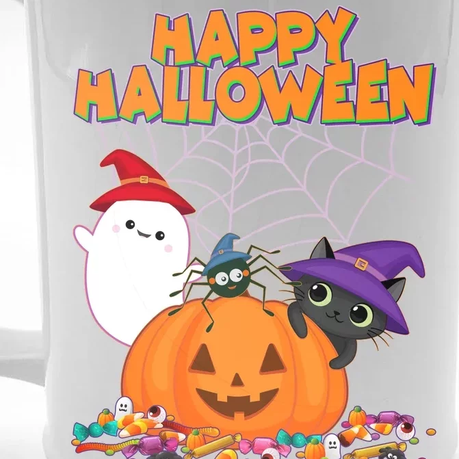 Cute Happy Halloween Friends Front & Back Beer Stein