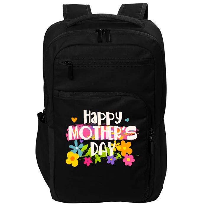 Cute Happy Mother's Day Paint Splash Flowers Impact Tech Backpack