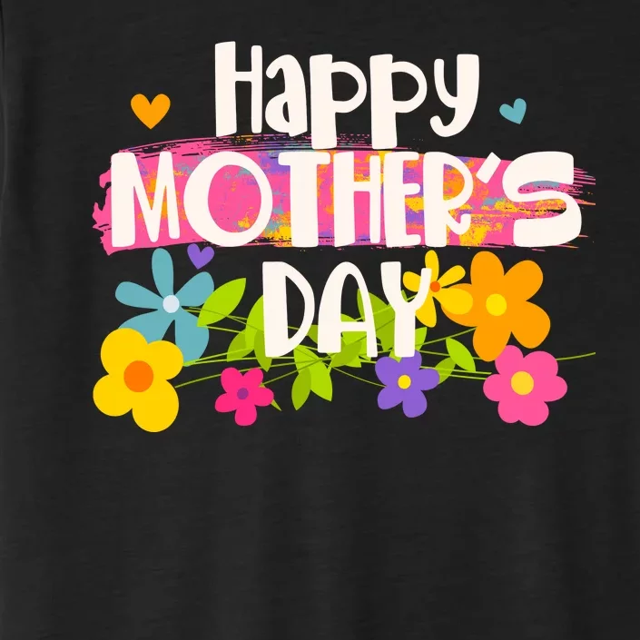 Cute Happy Mother's Day Paint Splash Flowers ChromaSoft Performance T-Shirt