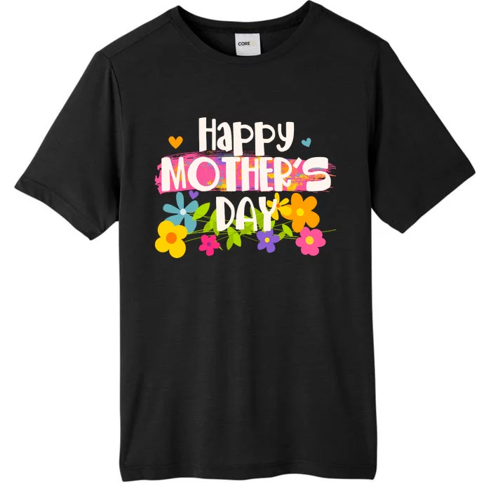 Cute Happy Mother's Day Paint Splash Flowers ChromaSoft Performance T-Shirt