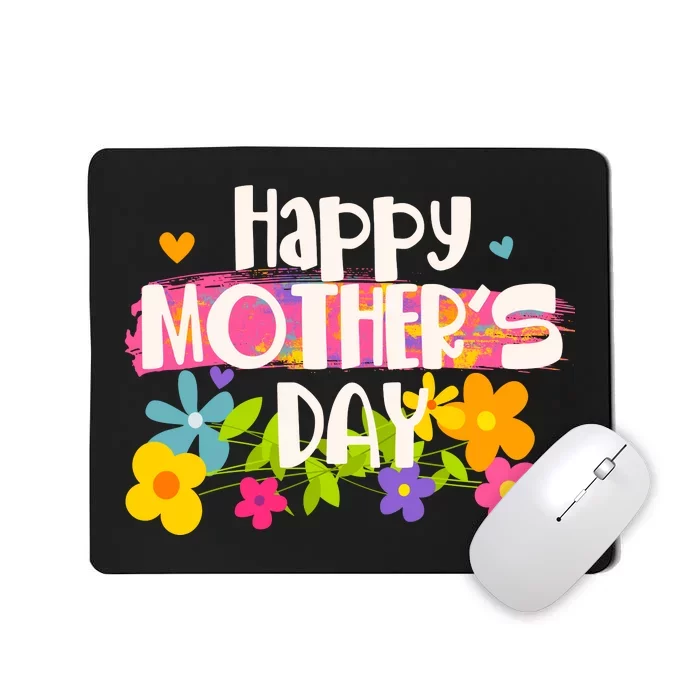 Cute Happy Mother's Day Paint Splash Flowers Mousepad