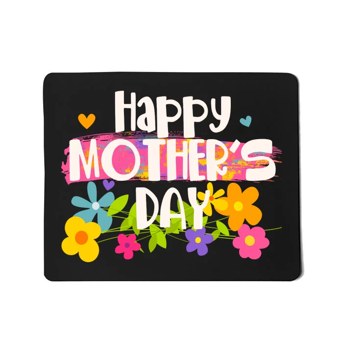 Cute Happy Mother's Day Paint Splash Flowers Mousepad