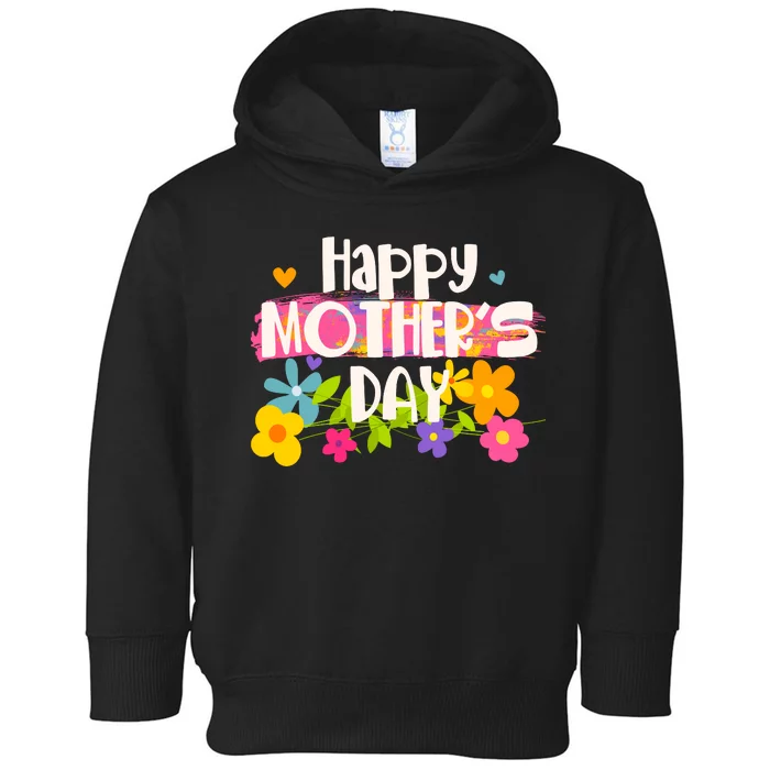 Cute Happy Mother's Day Paint Splash Flowers Toddler Hoodie