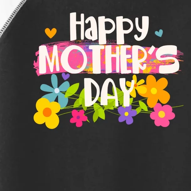 Cute Happy Mother's Day Paint Splash Flowers Toddler Fine Jersey T-Shirt