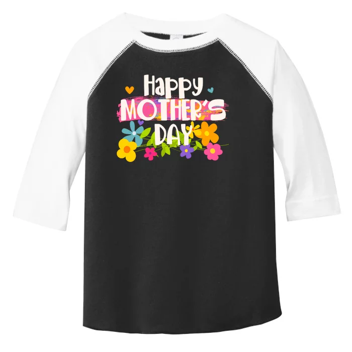 Cute Happy Mother's Day Paint Splash Flowers Toddler Fine Jersey T-Shirt