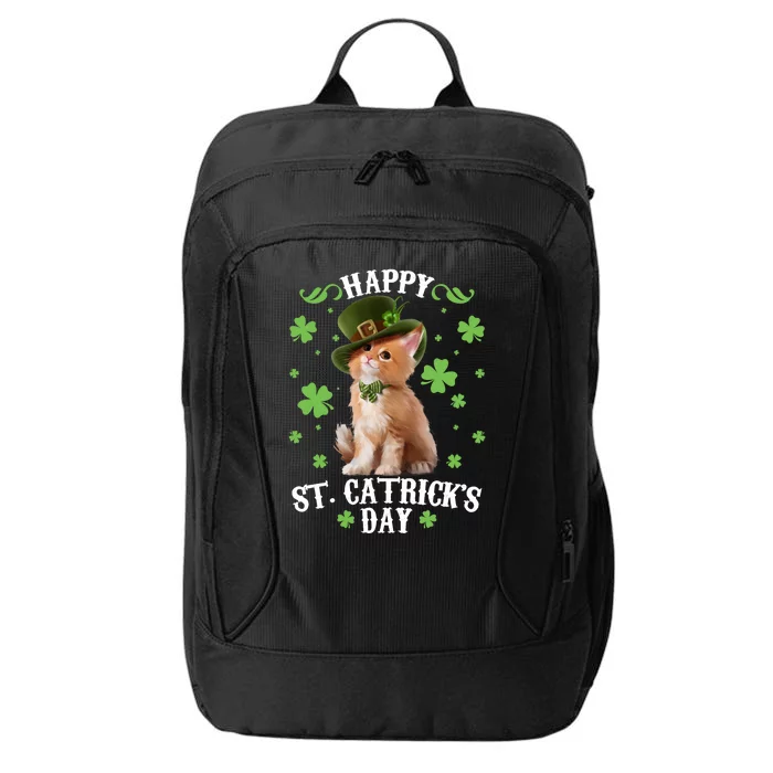 Cute Happy St Catricks Day Kitten City Backpack