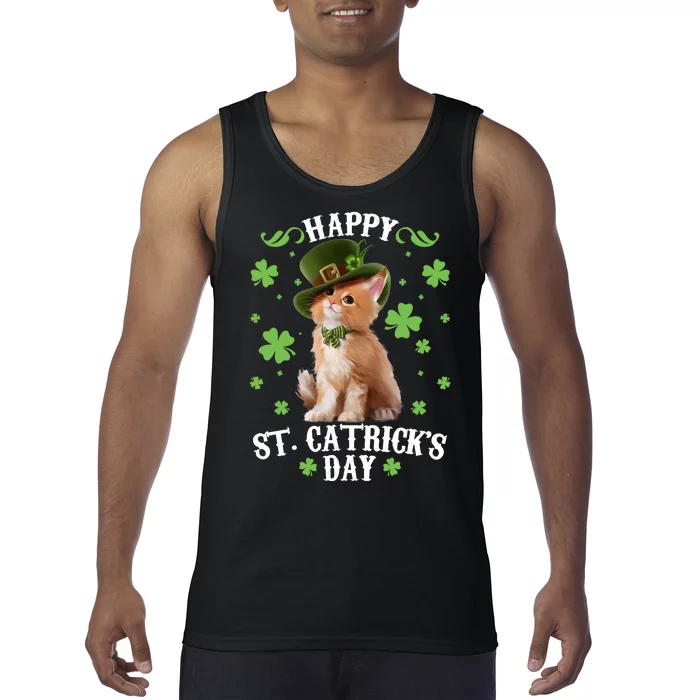 Cute Happy St Catricks Day Kitten Tank Top