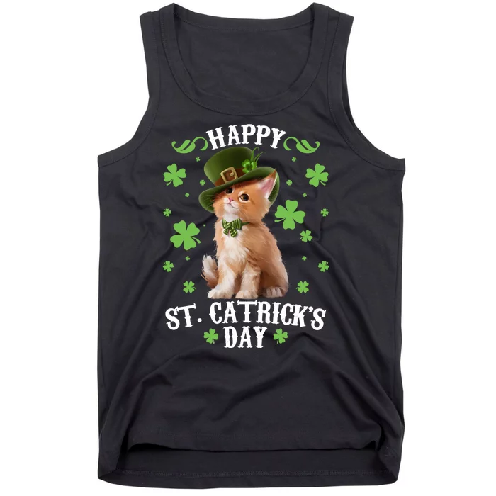 Cute Happy St Catricks Day Kitten Tank Top