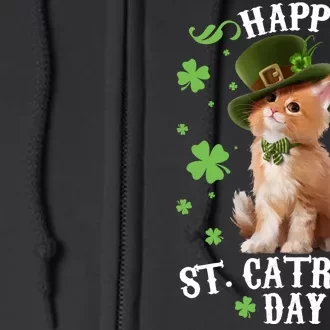 Cute Happy St Catricks Day Kitten Full Zip Hoodie