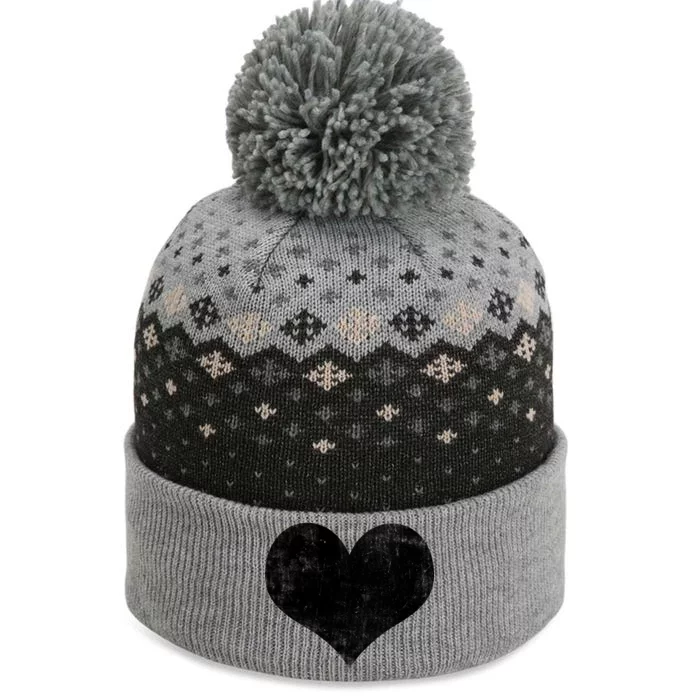 Cute Heart Valentines Day Vintage Distressed The Baniff Cuffed Pom Beanie