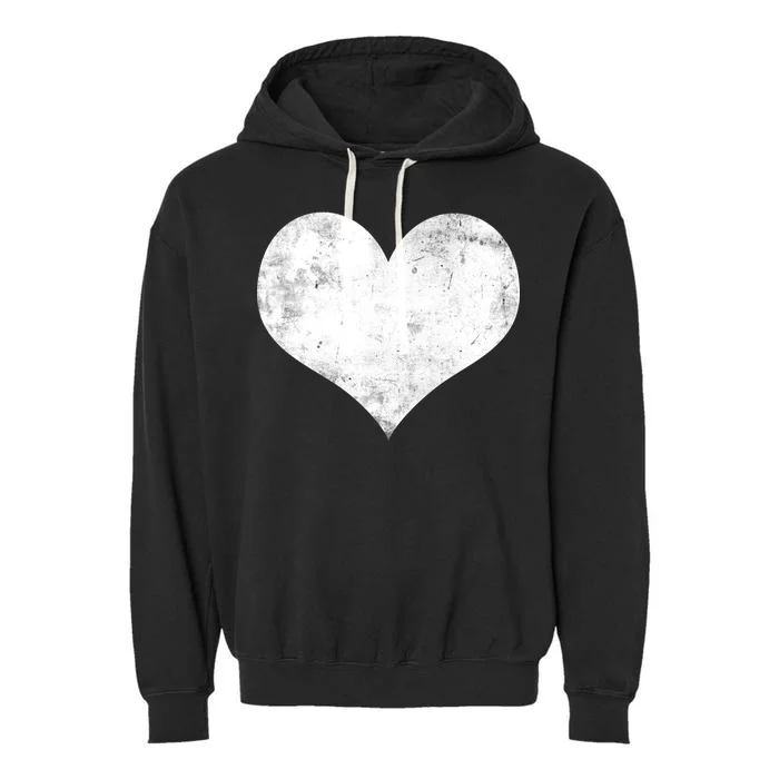 Cute Heart Valentines Day Vintage Distressed Garment-Dyed Fleece Hoodie