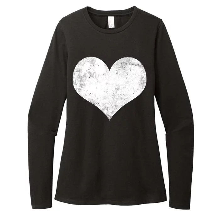 Cute Heart Valentines Day Vintage Distressed Womens CVC Long Sleeve Shirt