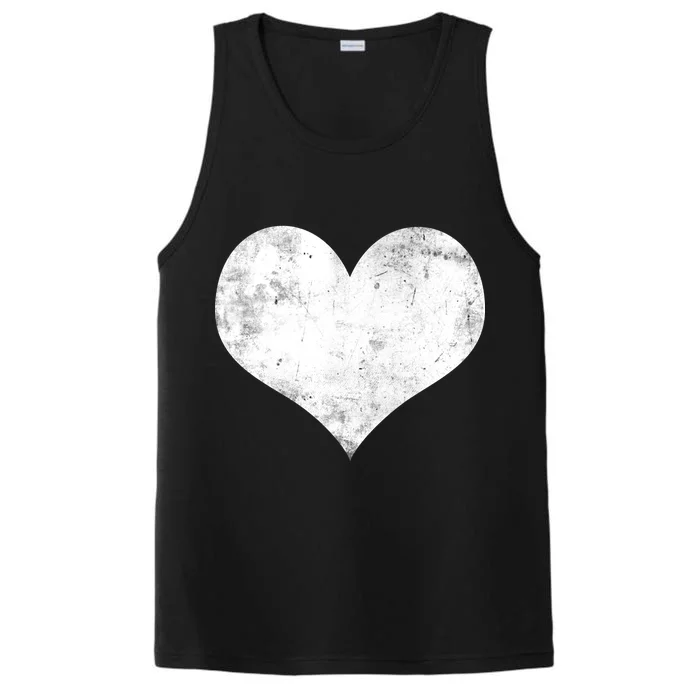 Cute Heart Valentines Day Vintage Distressed Performance Tank