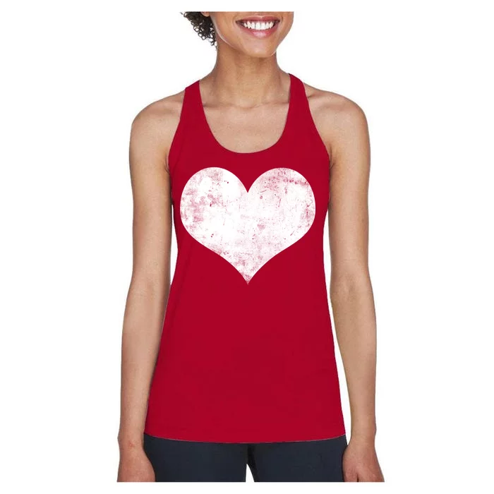 Cute Heart Valentines Day Vintage Distressed Women's Racerback Tank