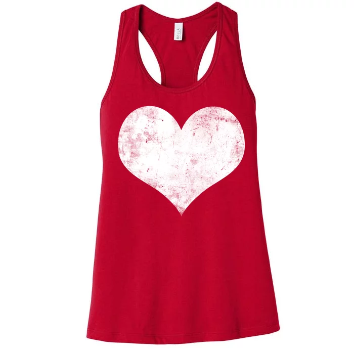 Cute Heart Valentines Day Vintage Distressed Women's Racerback Tank