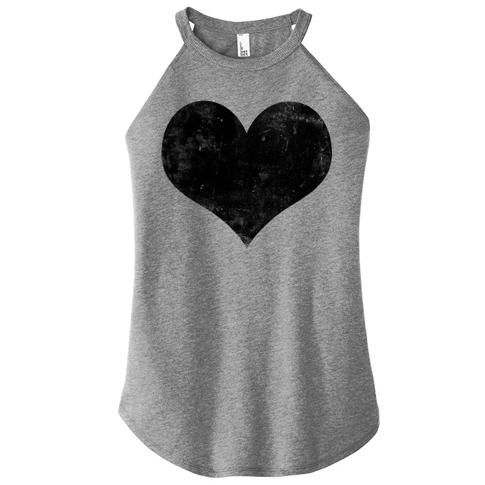 Cute Heart Valentines Day Vintage Distressed Women’s Perfect Tri Rocker Tank