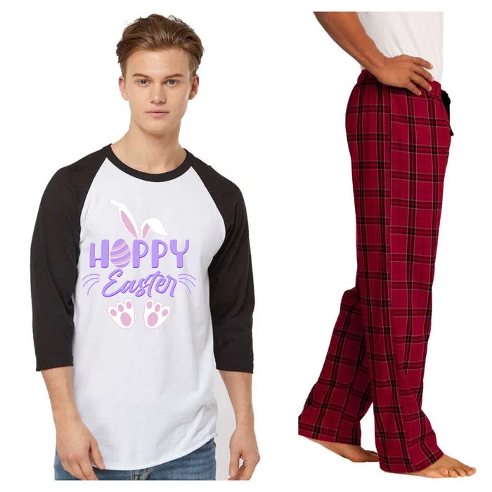 Cute Hoppy Happy Easter Bunny Raglan Sleeve Pajama Set