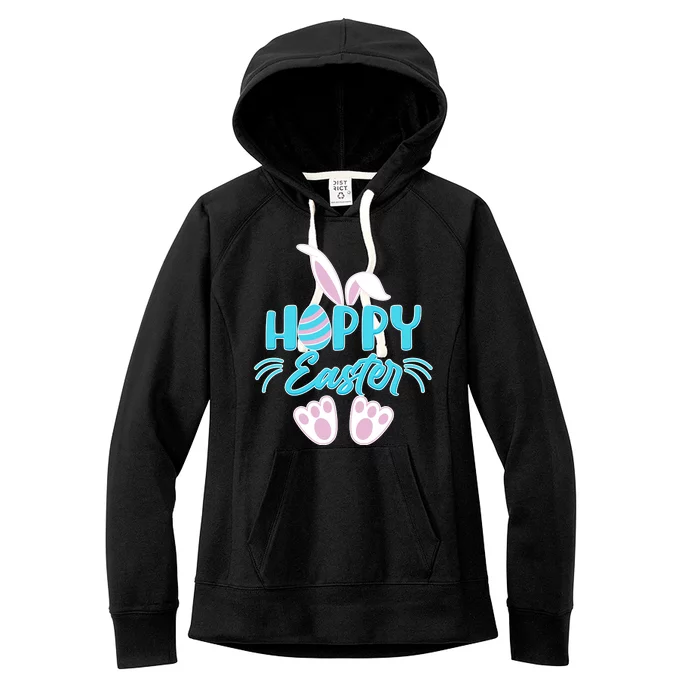 Cute Hoppy Happy Easter Bunny Women's Fleece Hoodie