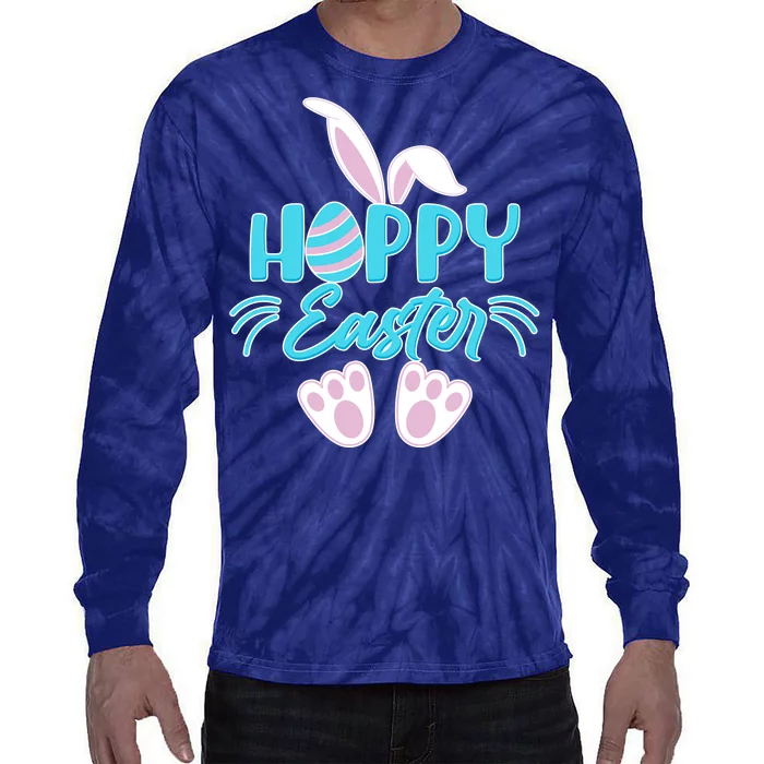 Cute Hoppy Happy Easter Bunny Tie-Dye Long Sleeve Shirt