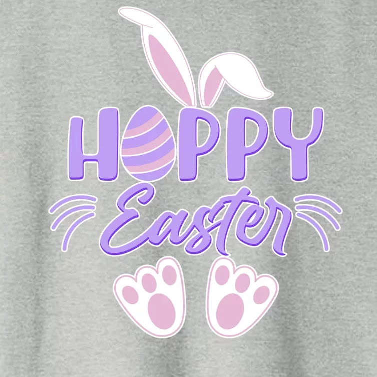 Cute Hoppy Happy Easter Bunny Women's Crop Top Tee