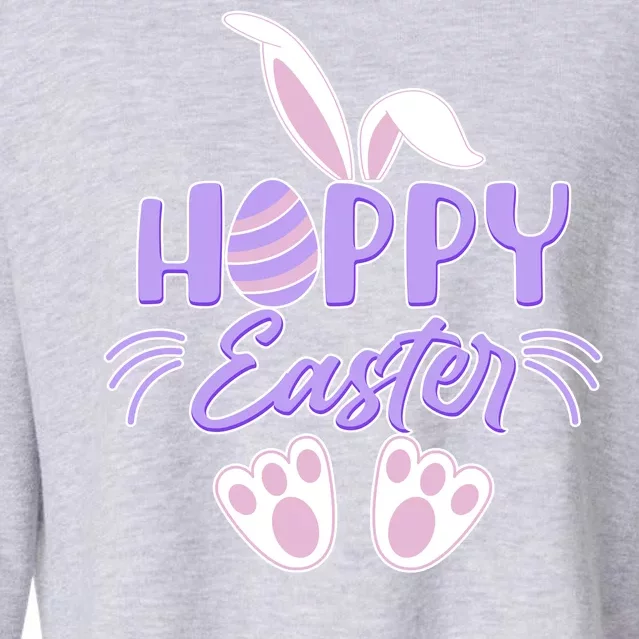 Cute Hoppy Happy Easter Bunny Cropped Pullover Crew